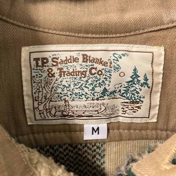 T.P. Saddle Blanket & Trading Co. Sherpa Patchwork Long Sleeve Shirt Size Medium - Picture 3 of 7
